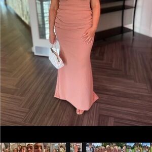Elegant Peach Evening Dress